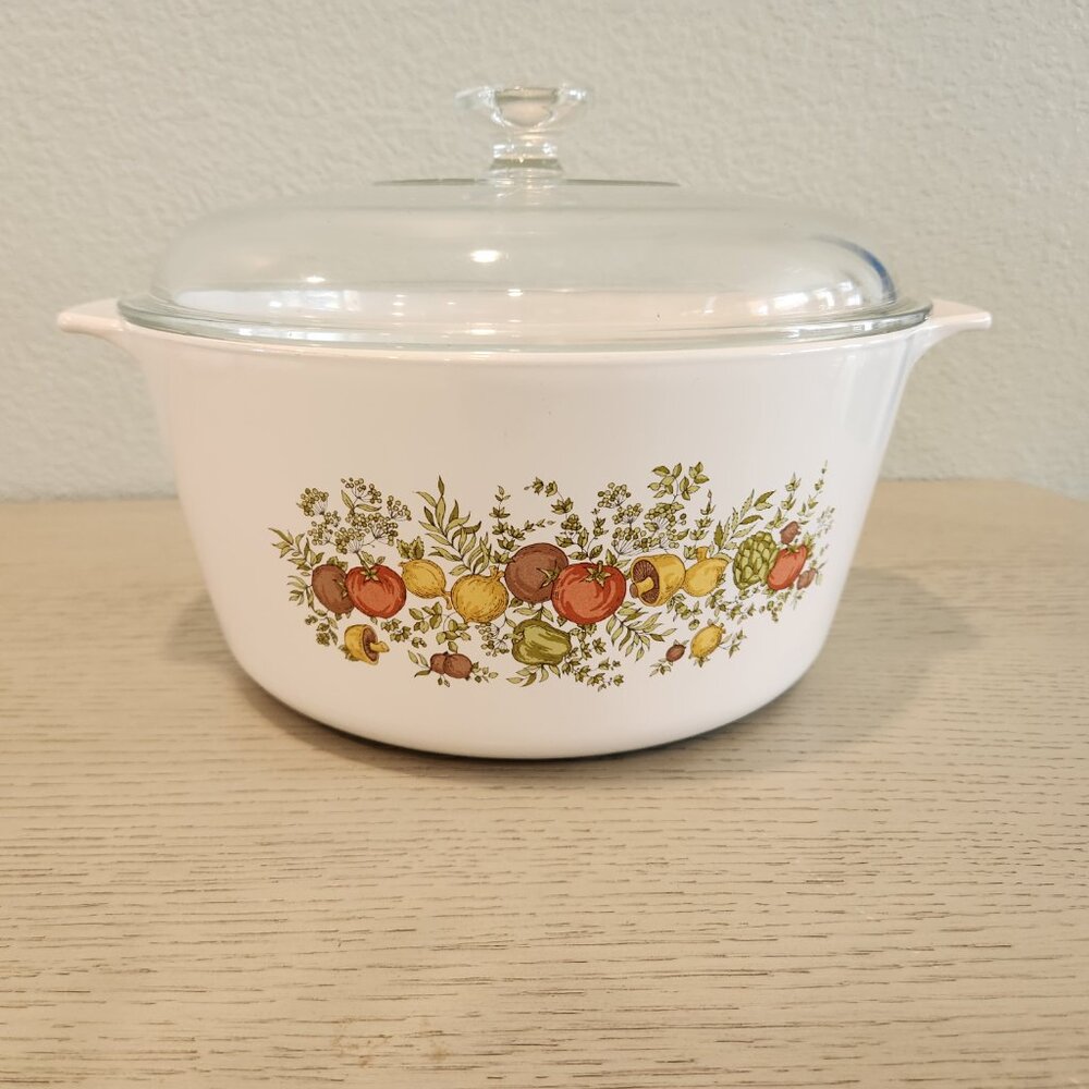 Corning Ware Range Topper 5 Quart Dutch Oven with Lid N5B Spice of Life MCM RARE